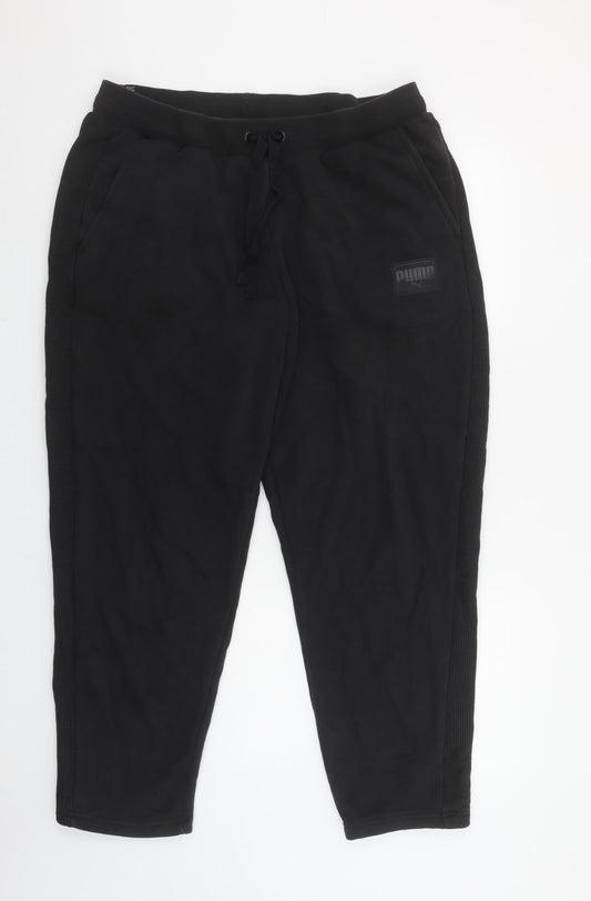 Additional front view of Puma Women’s Black XL Fleece Sweatpants with Logo