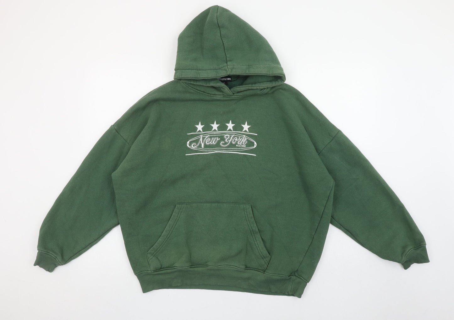 Womens UK Size M PRETTYLITTLETHING Green Pullover Hoodie
