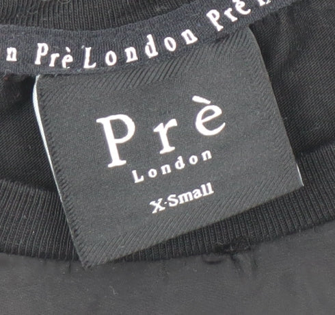 Unisex Adults UK Size XS Prè London Black Basic T-Shirt