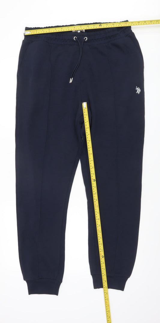 U.S. Polo Assn. Men's Blue XL Jogger Trousers with Logo
