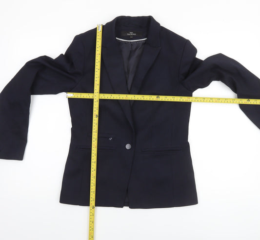 Next Women Blue Size 8 Tailoring One Button Blazer Jacket