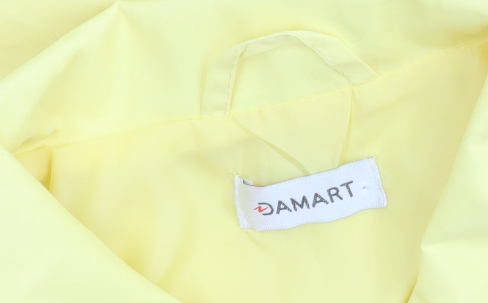 Damart Women's Yellow Basic Jacket Size 10 Casual Mid-Length