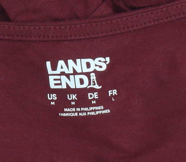 Lands' End Women's Red Long Sleeve Tunic Blouse UK M