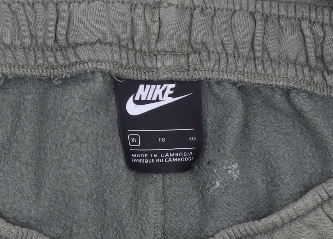 Nike Men's Green Cargo Jogger Trousers XL Regular Fit Fleece