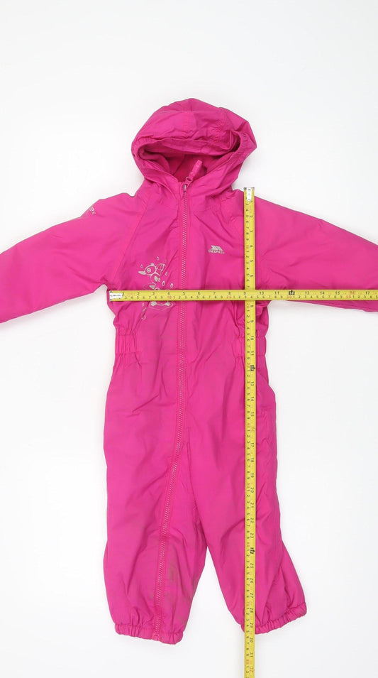 Trespass Girls Pink Waterproof Hooded Snowsuit 18-24 Months Winter Ski TP75