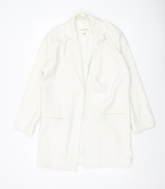 Womens UK Size 8 River Island White Overcoat