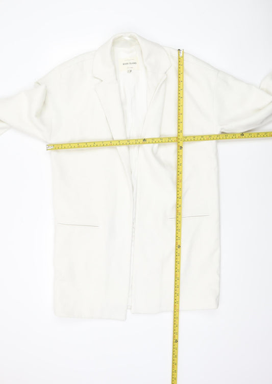 Womens UK Size 8 River Island White Overcoat