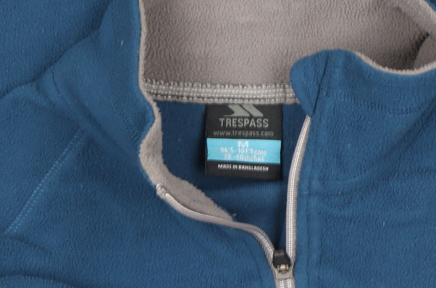 Trespass Men's Blue Fleece 1/4 Zip Pullover Top Size M Regular Fit