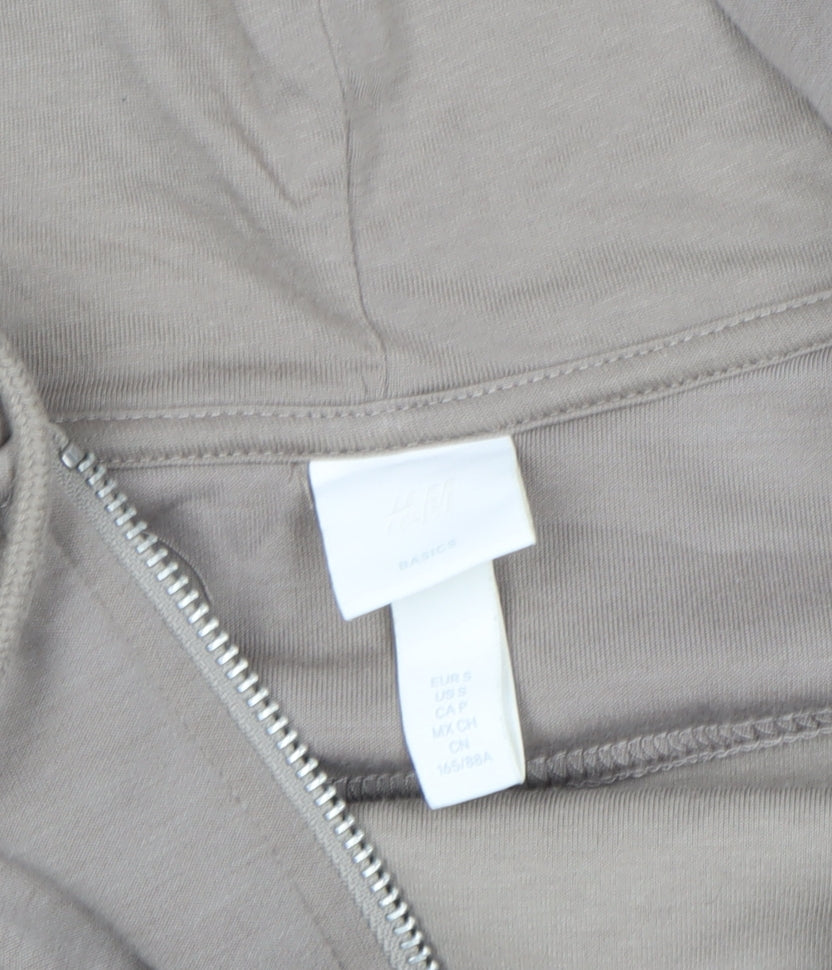 H&M Women’s Beige Longline Full Zip Hoodie Size S