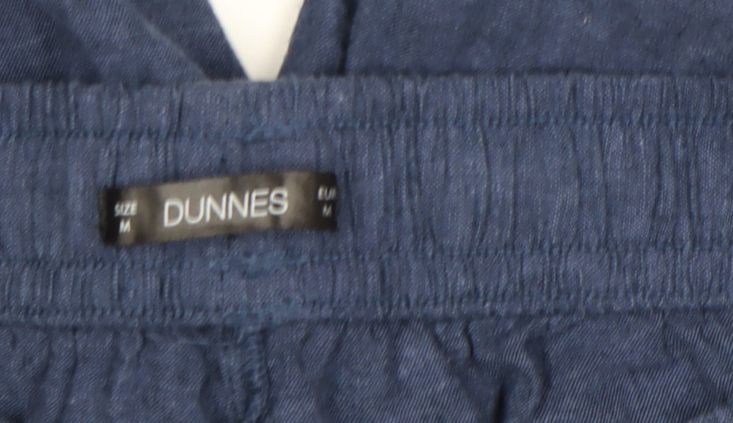 Dunnes Stores Women's Blue Linen Blend Cargo Trousers Size M