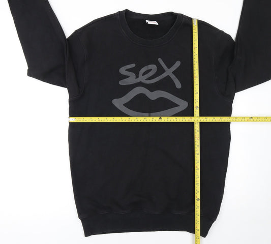 Womens UK Size L Sex Black Pullover Sweatshirt