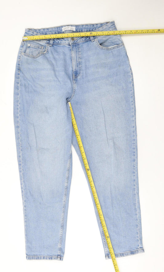 Primark Women’s Blue High Rise Mom Jeans Size 14 Cotton Denim