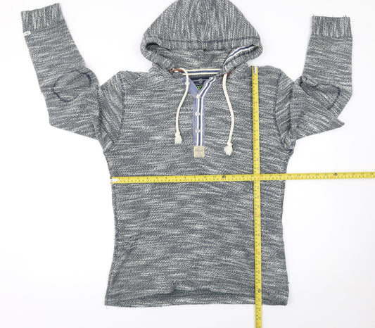 Mens UK Size M Key Largo Grey Henley Hoodie