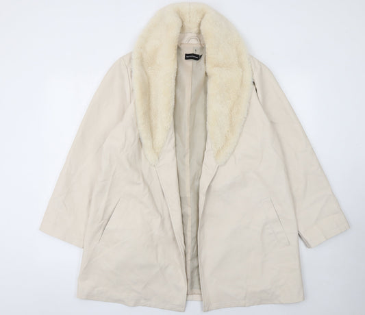 Womens UK Size 6 PRETTYLITTLETHING Beige Overcoat