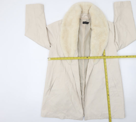 Womens UK Size 6 PRETTYLITTLETHING Beige Overcoat
