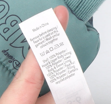 Disney Baby George Green Dumbo Snowsuit 3-6 Months Hooded Faux Fur Lined