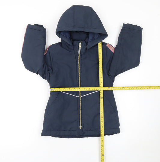 Name It Girls Blue Hooded Puffer Jacket 6 Years Polyester Lined Winter Coat