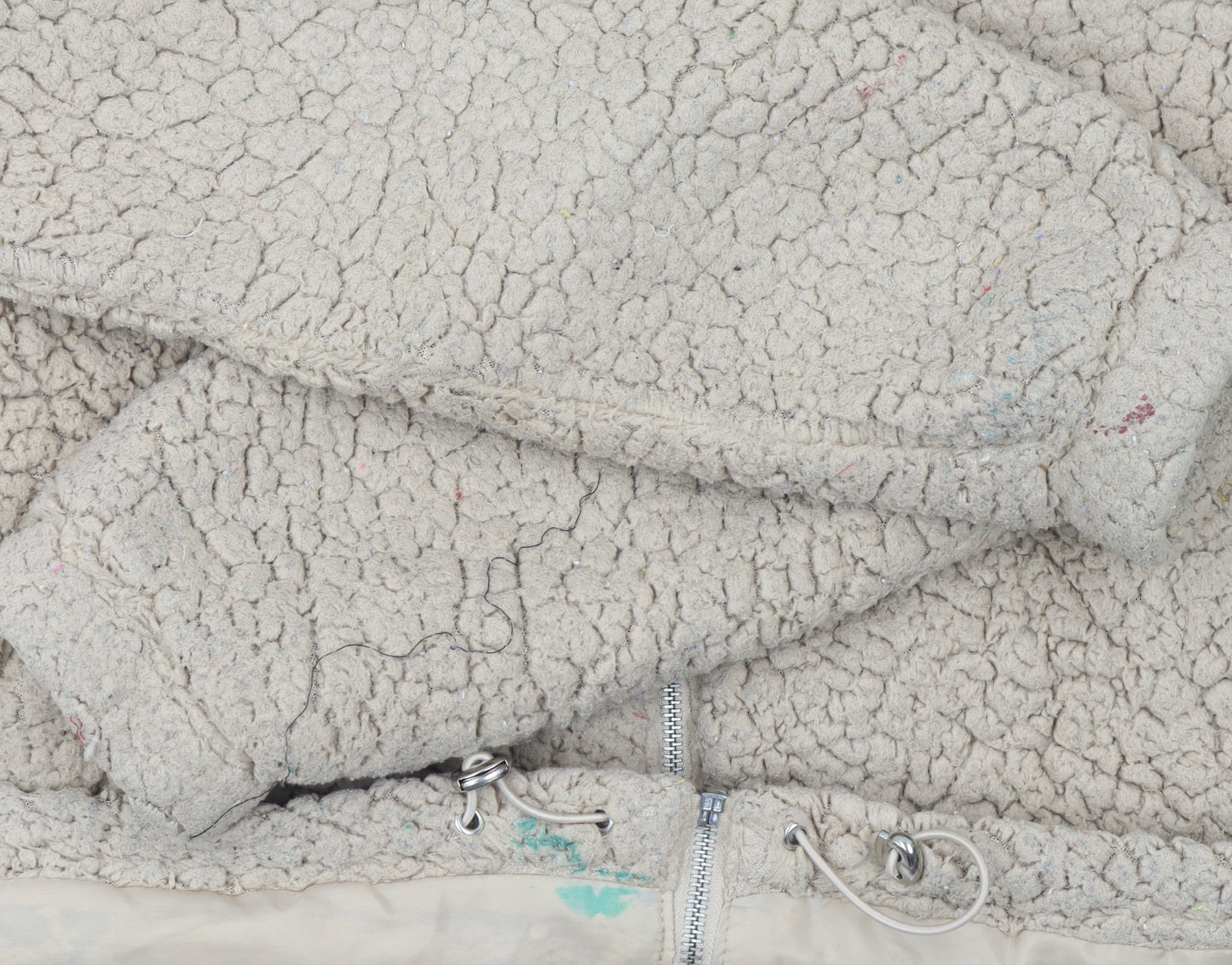 New Look Women’s Beige Fleece Teddy Jacket Size S Full Zip Casual