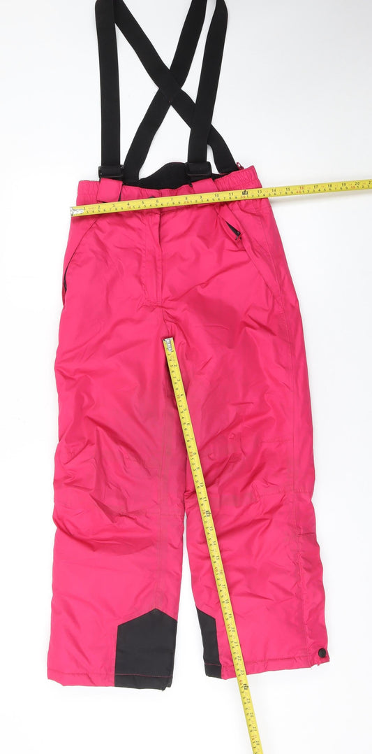 Crane Girls Pink Waterproof Insulated Snow Pants Ski Trousers Age 10