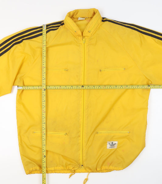 Adidas Men's Yellow XL Retro 80s Track Jacket Full Zip Polyamide