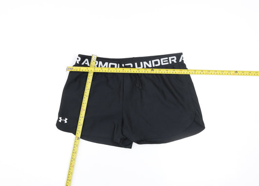 Under Armour Girls Black XL Athletic Running Shorts Moisture Wicking