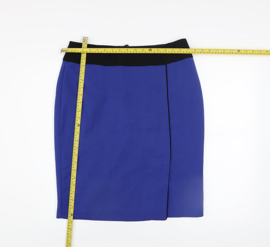 Marks and Spencer Women Blue Knee Length Pencil Skirt Size 14