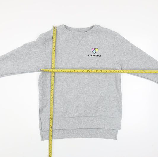 Womens UK Size S Peachylean Grey Pullover Sweatshirt