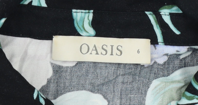Womens UK Size 6 Oasis Black Tunic Blouse