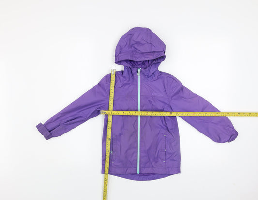 Mountain Warehouse Girls Purple Waterproof Hooded Rain Jacket 5-6 Years