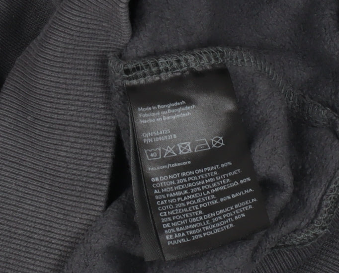 H&M Womens Black New York Pullover Sweatshirt XS Cotton Blend