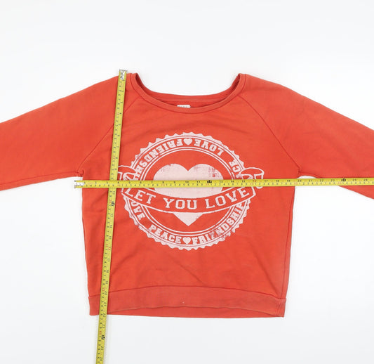 Womens UK Size M Zara Orange Pullover Sweatshirt