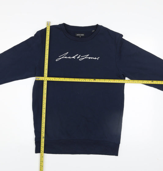Mens UK Size S JACK & JONES Blue Pullover Sweatshirt