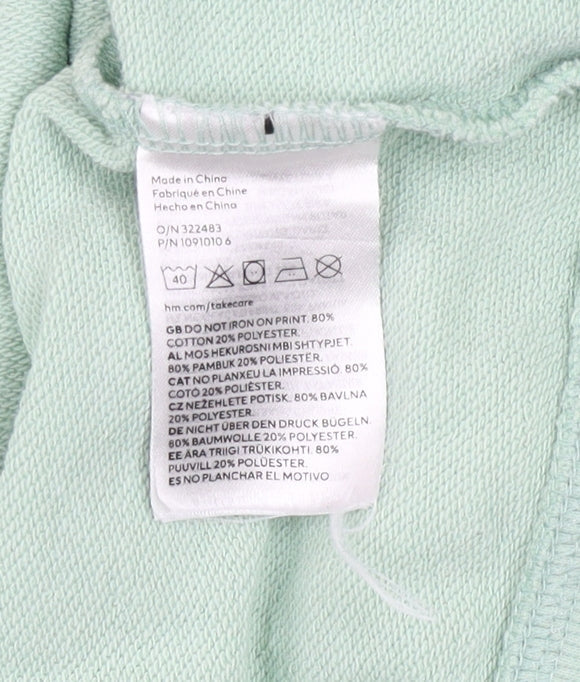 Womens UK Size XS H&M Green Pullover Sweatshirt