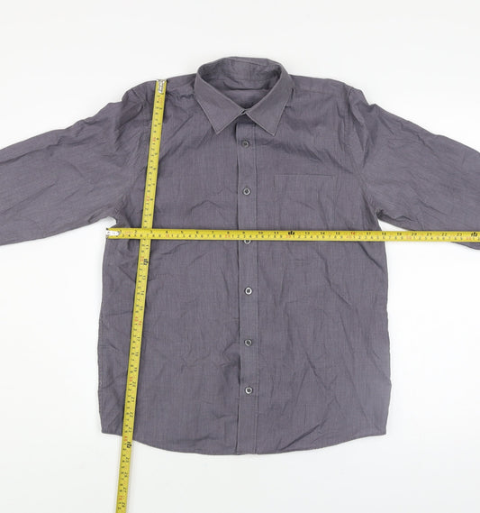 Boys UK Size 13-14 Years Dunnes Stores Grey Basic Button-Up