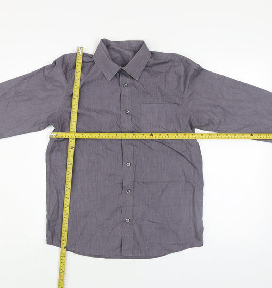 Boys UK Size 13-14 Years Dunnes Stores Grey Basic Button-Up