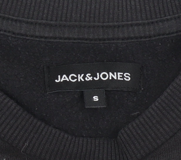 Mens UK Size S JACK & JONES Black Pullover Sweatshirt