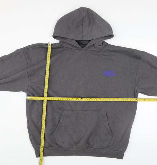 Mens UK Size M Boohoo Grey Pullover Hoodie