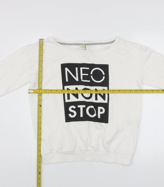 Adidas NEO Women's White Cotton Pullover Sweatshirt Size S