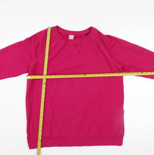 Decathlon Womens Pink XL Pullover Sweatshirt Cotton Blend Casual