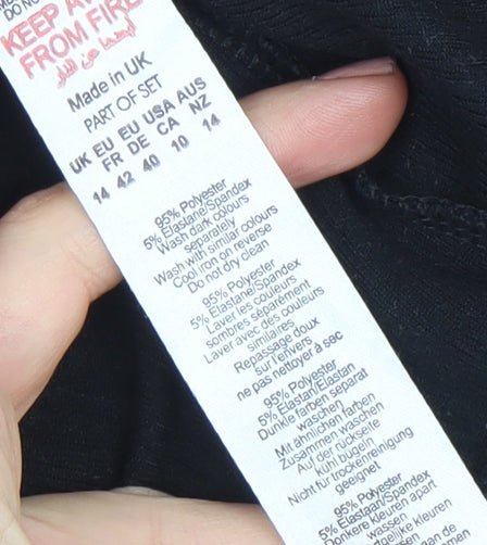 Boohoo Women Black Collared Button Cardigan Size 14