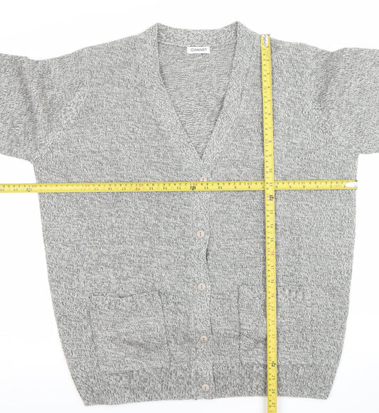 Damart Women's Grey V-Neck Button Knit Cardigan Size 18/20