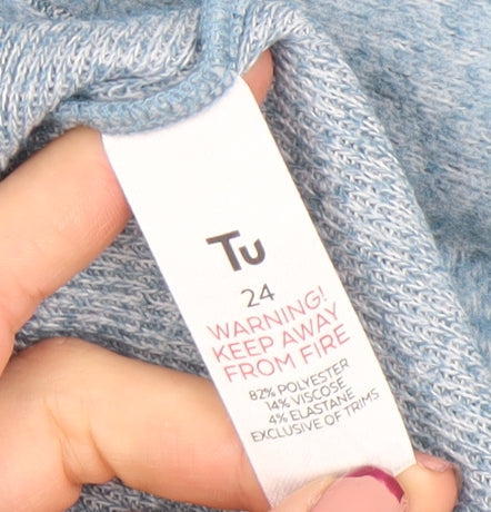Tu Women’s Blue Crew Neck Relaxed Pullover Jumper Size 24