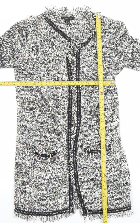 Womens UK Size S Mango Grey Cardigan Jumper