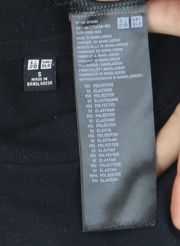 Womens UK Size S Uniqlo Black Basic T-Shirt