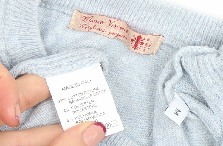 Mario Visconti Men’s Blue Cotton Crew Neck Jumper M