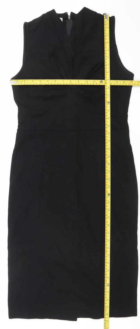 Hobbs Women’s Black Size 12 Sleeveless Sheath Pencil Work Dress