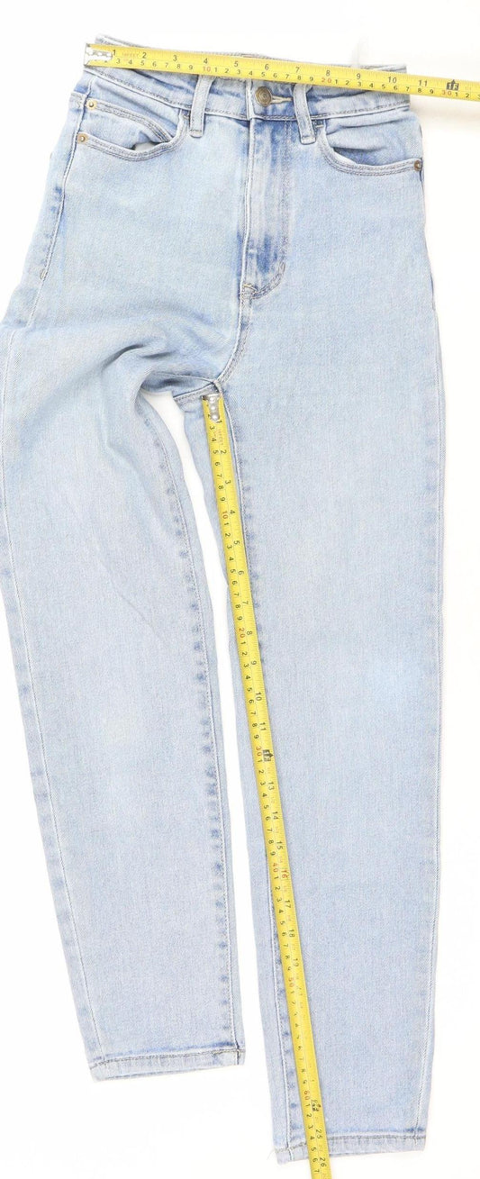 Womens UK Size 4 Stradivarius Regular Fit Mom Blue Jeans
