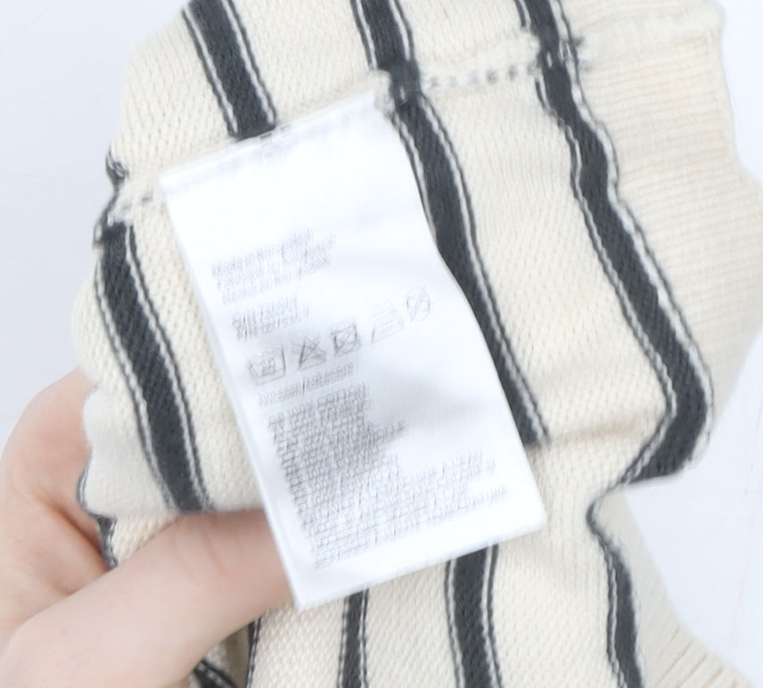 H&M Unisex Baby Beige Striped Knit Cotton Pullover Jumper 18-24 Months