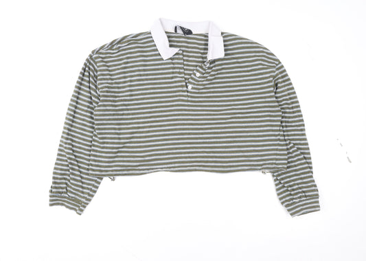 Womens UK Size XL Cider Green Cropped Polo