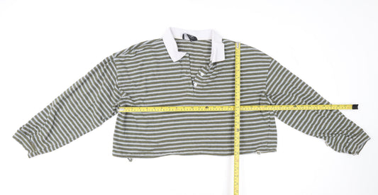Womens UK Size XL Cider Green Cropped Polo